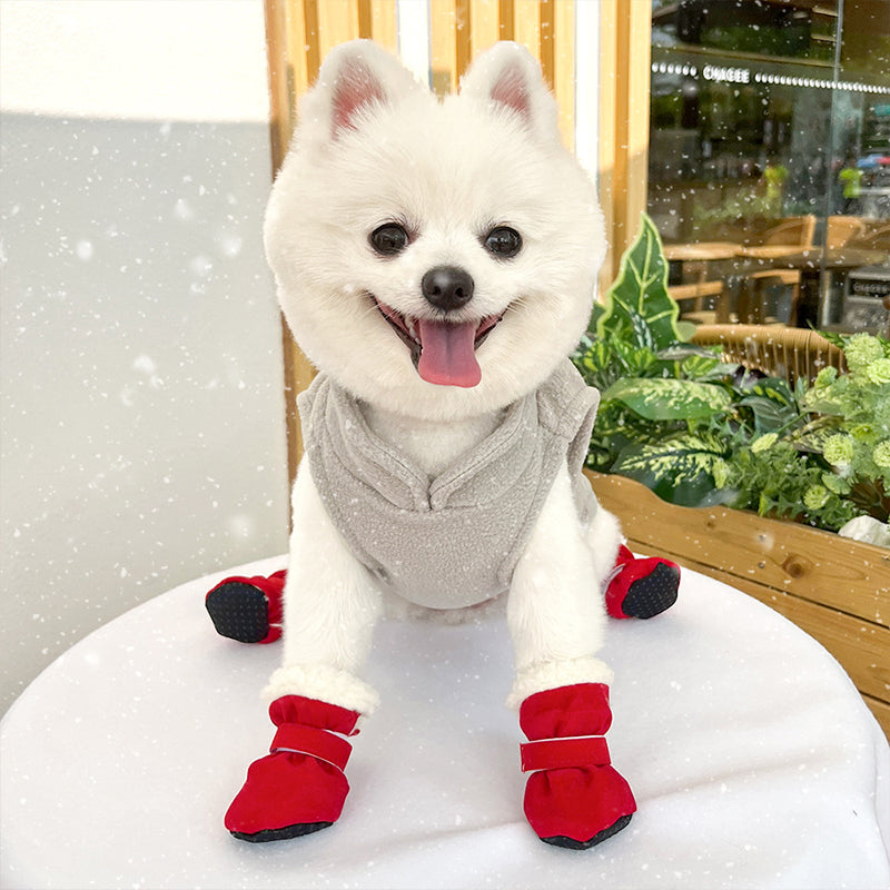 Thickened And Velvet Warm Non-Slip Dog Shoes