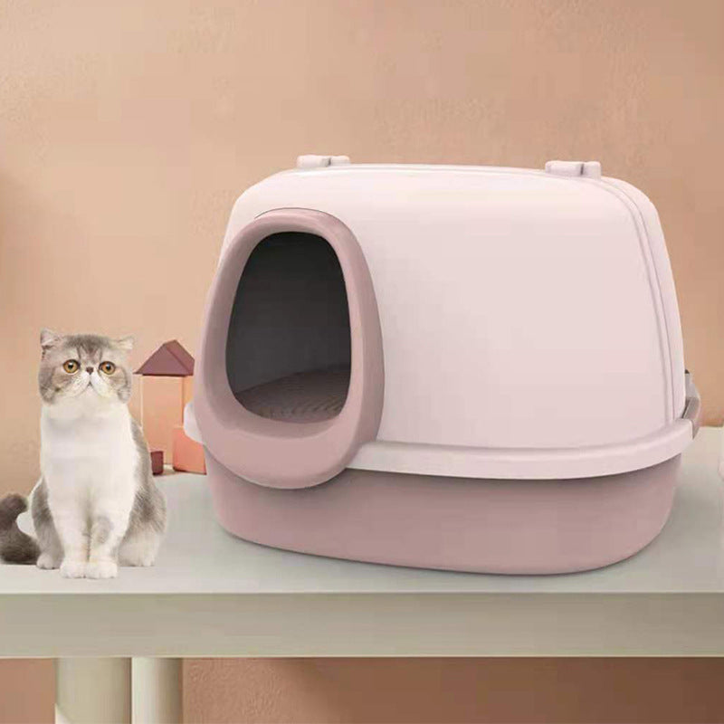 Fully Enclosed Splash-Proof Front-Flip Cat Toilet