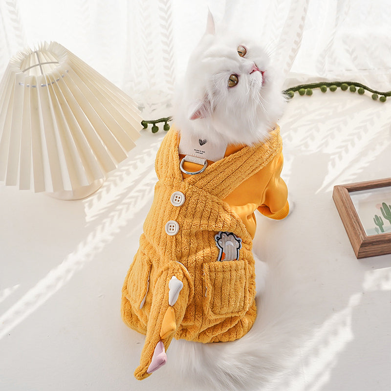 3D Dinosaur Autumn and Winter Pet Cotton Clothes