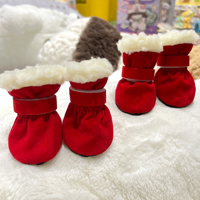 Thickened And Velvet Warm Non-Slip Dog Shoes