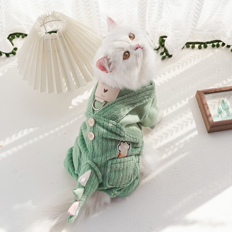 3D Dinosaur Autumn and Winter Pet Cotton Clothes