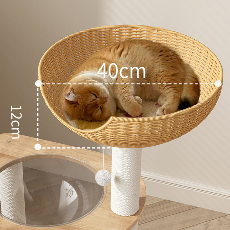 Solid Wood Cat Climbing Frame Cat Bed