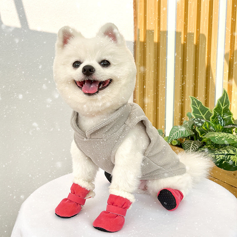 Thickened And Velvet Warm Non-Slip Dog Shoes