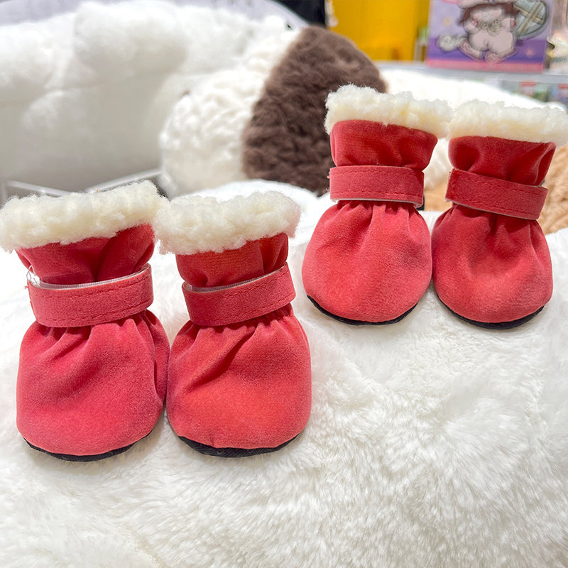 Thickened And Velvet Warm Non-Slip Dog Shoes