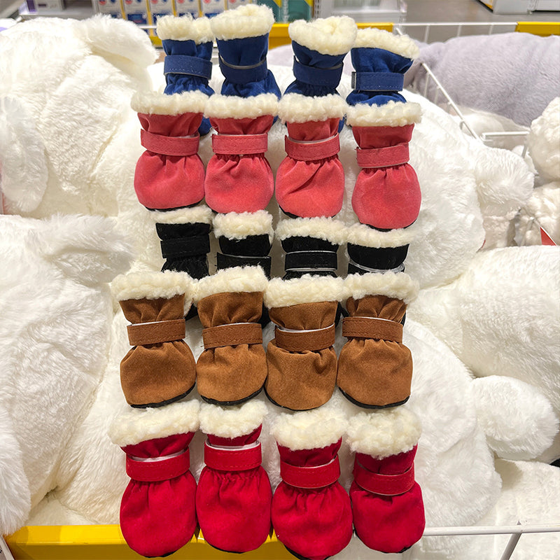 Thickened And Velvet Warm Non-Slip Dog Shoes