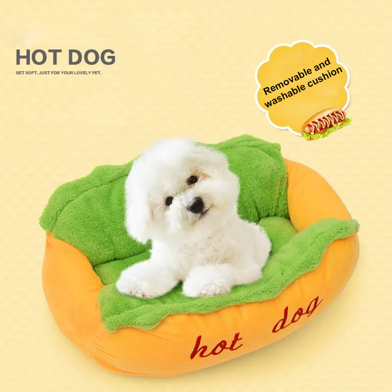 Warm Hot Dog Bed For Small Dogs