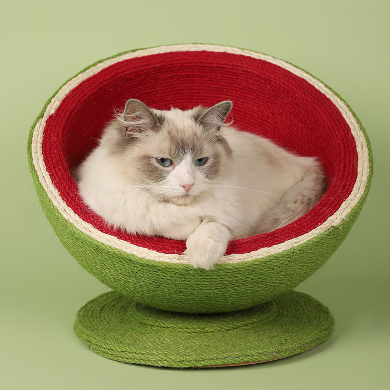 Watermelon Sisal Cat Bed Cat Scratching Board Integrated Toy