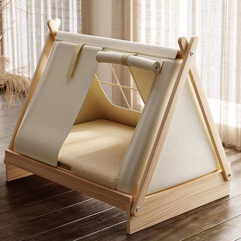 Solid Wood Enclosed Pet Tent Puppy House