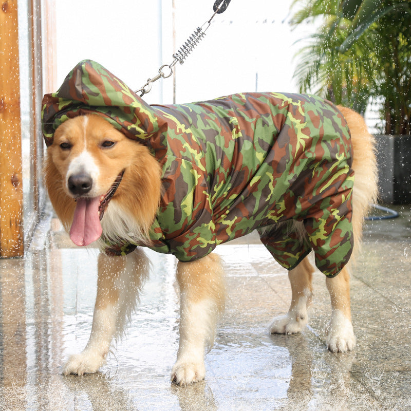 Camouflage Four-Legged One-Piece Pet Raincoat