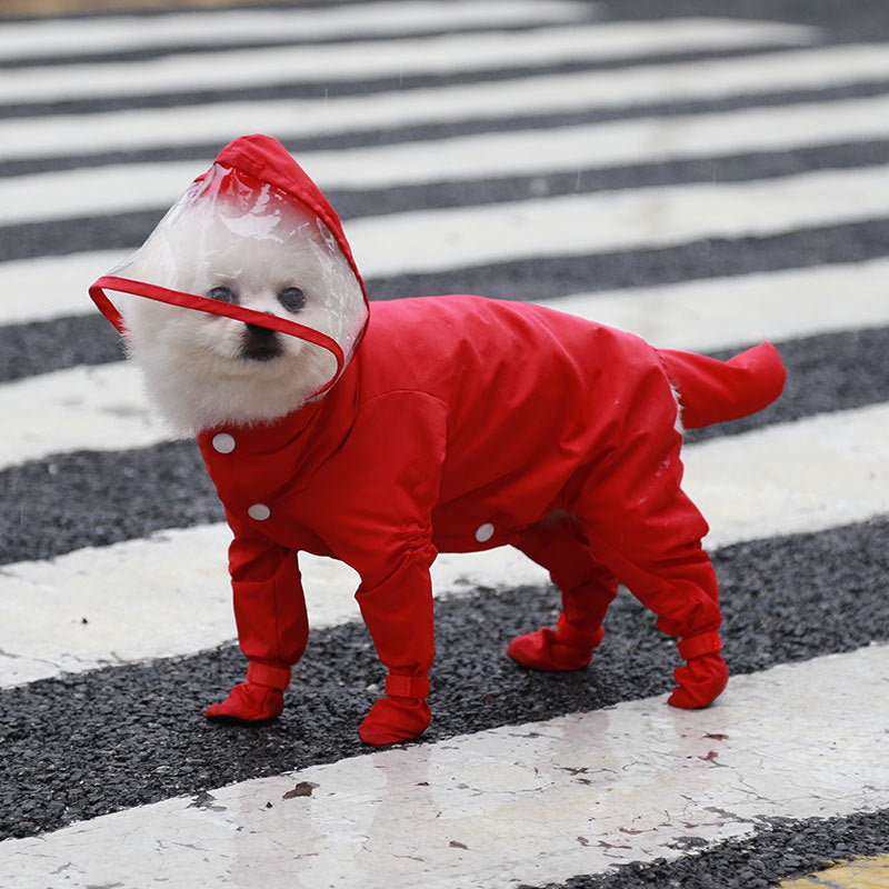 Four-Legged All-Inclusive One-Piece Waterproof Pet Raincoat