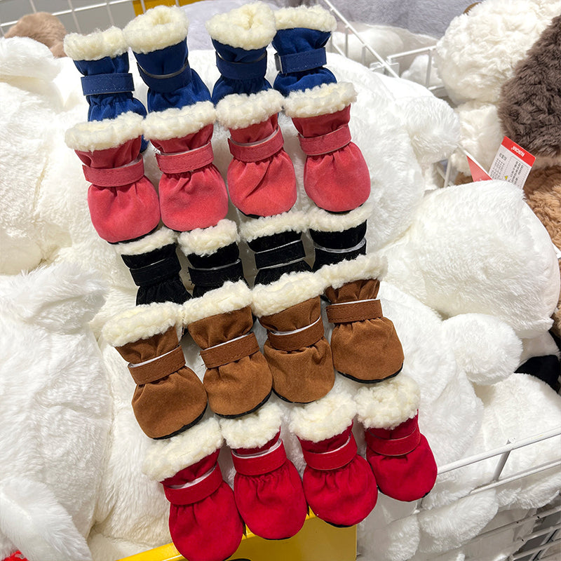 Thickened And Velvet Warm Non-Slip Dog Shoes