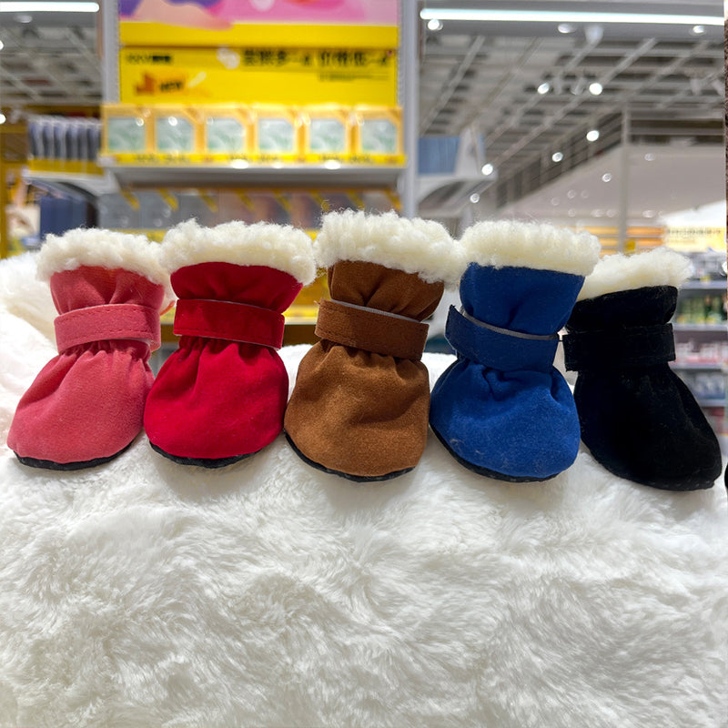 Thickened And Velvet Warm Non-Slip Dog Shoes