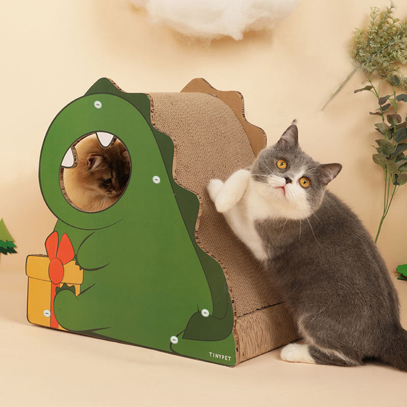 Dinosaur Cat Scratching Board Corrugated Cat Bed