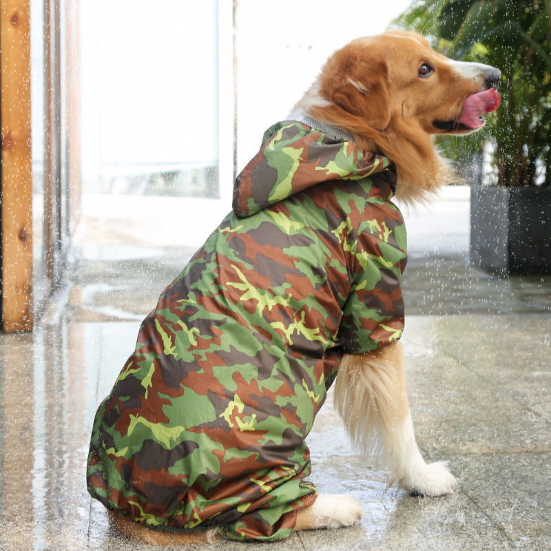 Camouflage Four-Legged One-Piece Pet Raincoat