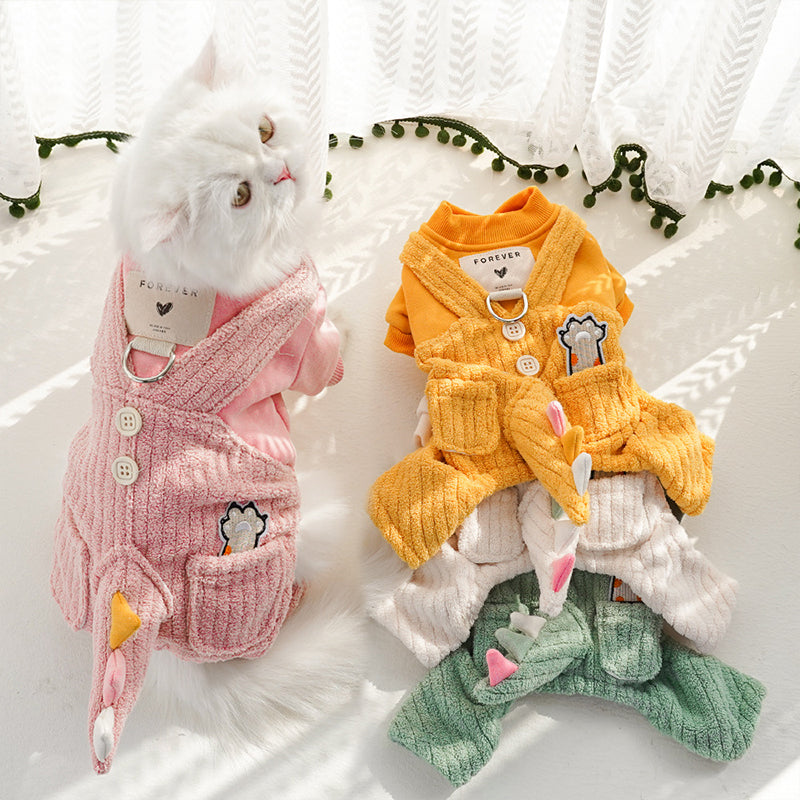 3D Dinosaur Autumn and Winter Pet Cotton Clothes