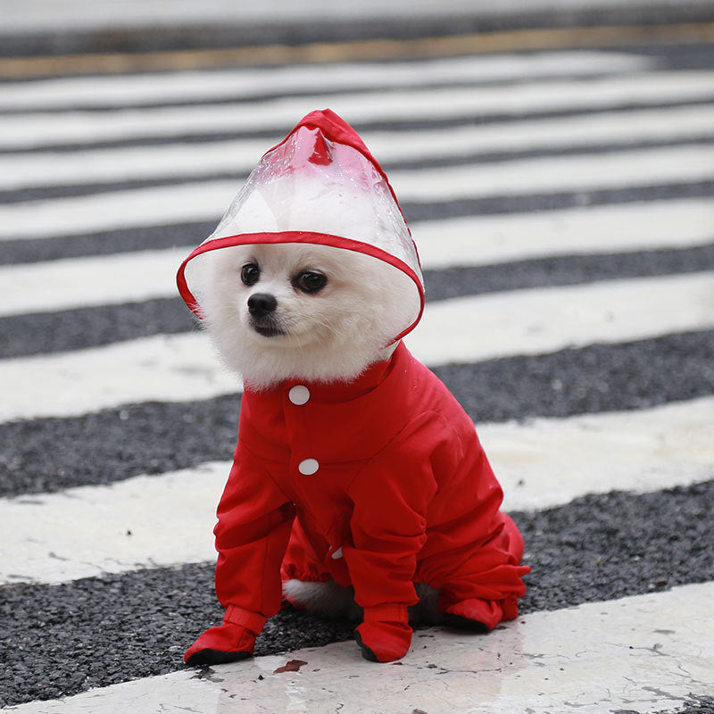 Four-Legged All-Inclusive One-Piece Waterproof Pet Raincoat