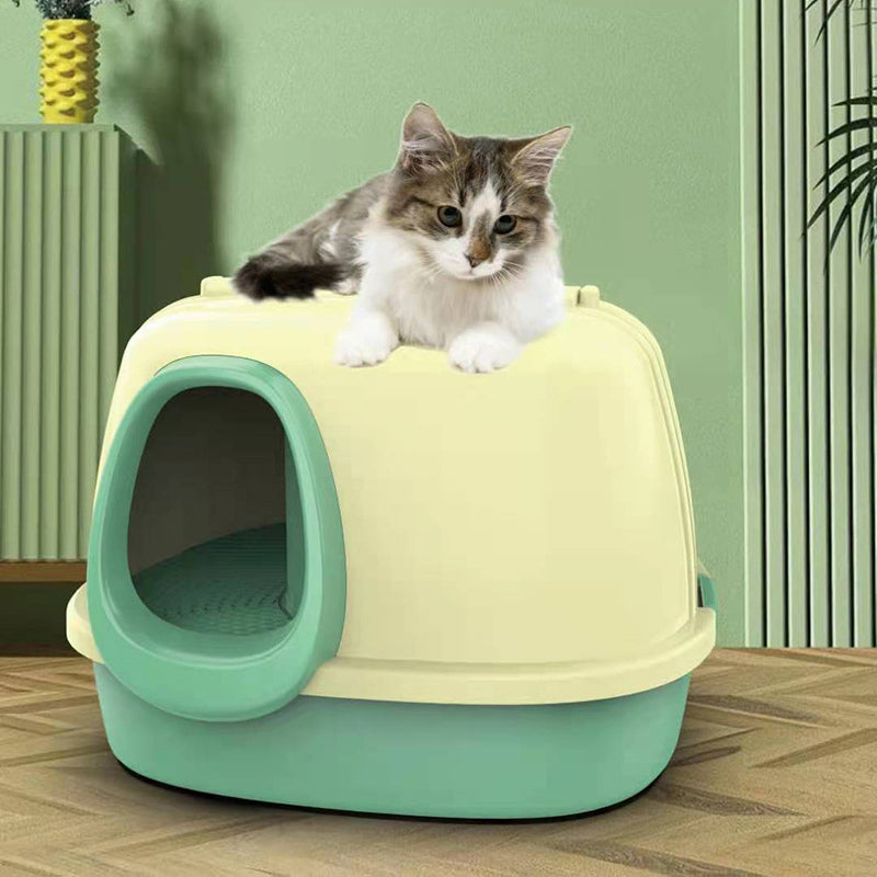 Fully Enclosed Splash-Proof Front-Flip Cat Toilet