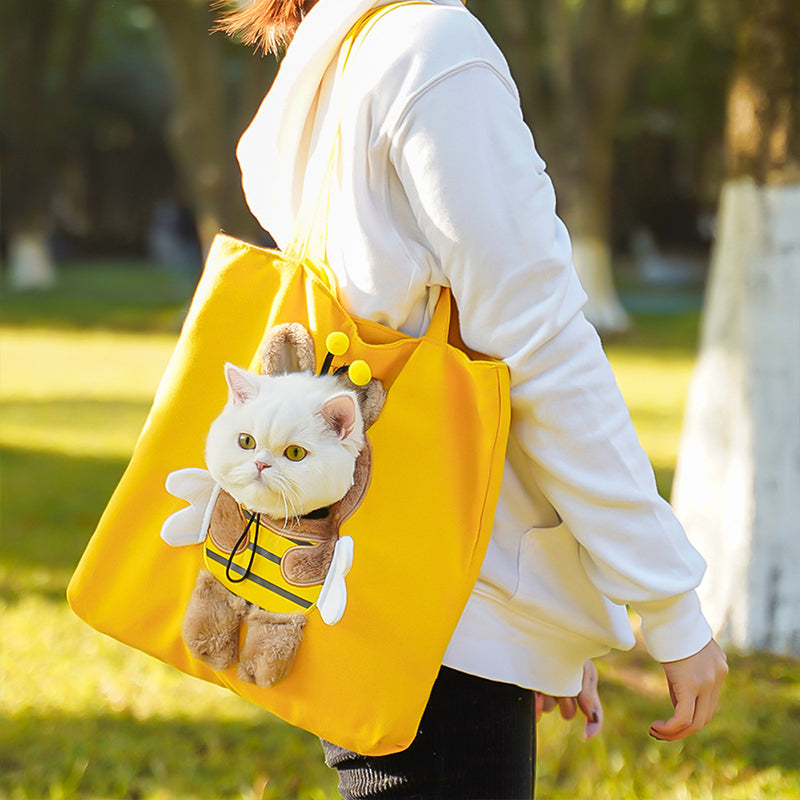 Bee Shape Pet Shoulder Bag With Exposed Head
