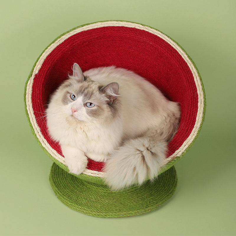 Watermelon Sisal Cat Bed Cat Scratching Board Integrated Toy