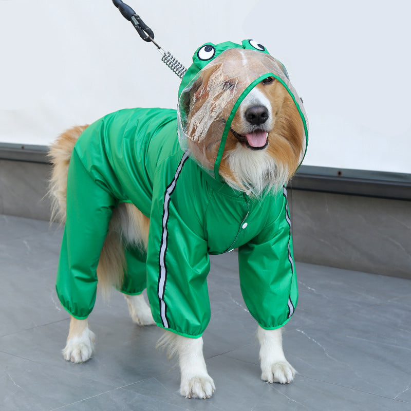 Green Frog Four-Legged Pet Raincoat