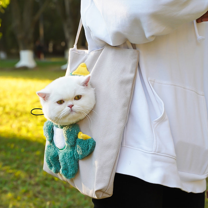 Small Dinosaur-Shaped Pet Shoulder Bag With Exposed Head