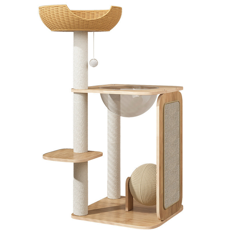 Solid Wood Cat Climbing Frame Cat Bed