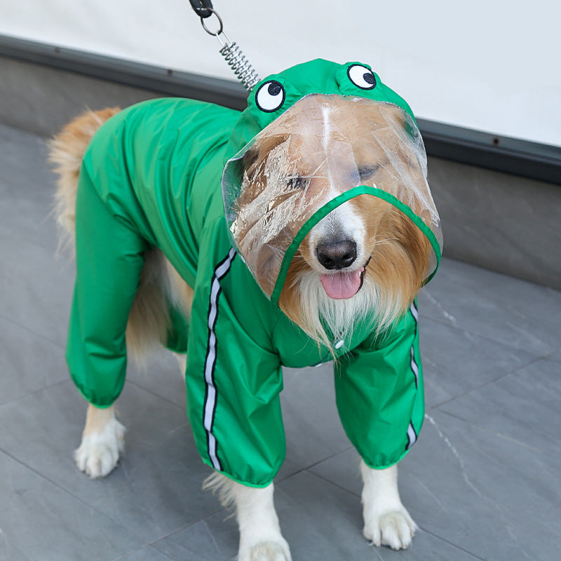 Green Frog Four-Legged Pet Raincoat