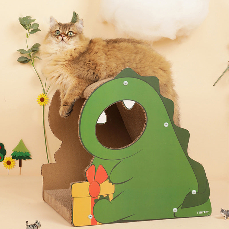 Dinosaur Cat Scratching Board Corrugated Cat Bed