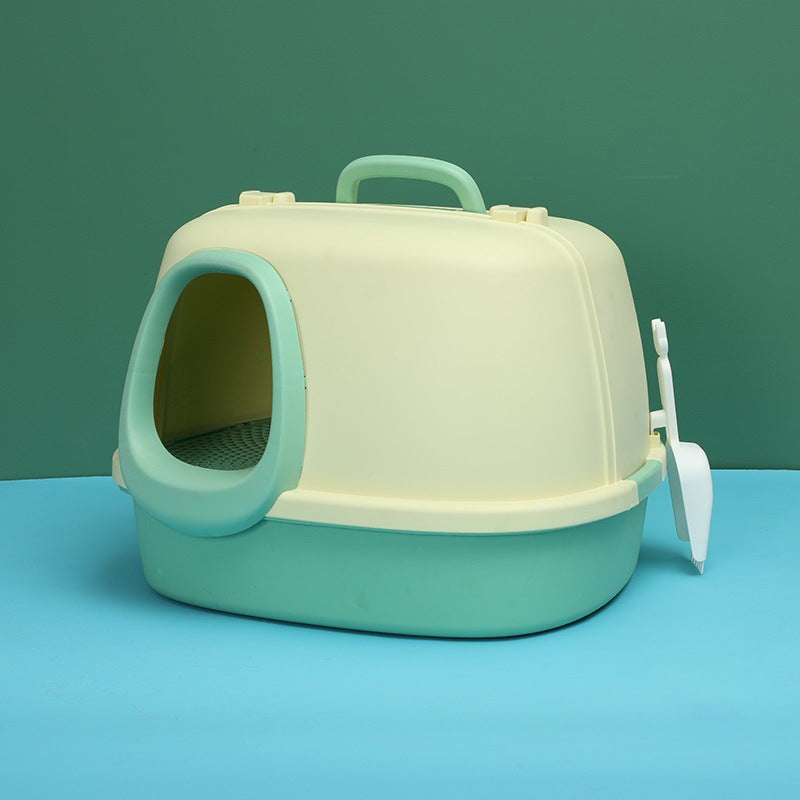 Fully Enclosed Splash-Proof Front-Flip Cat Toilet