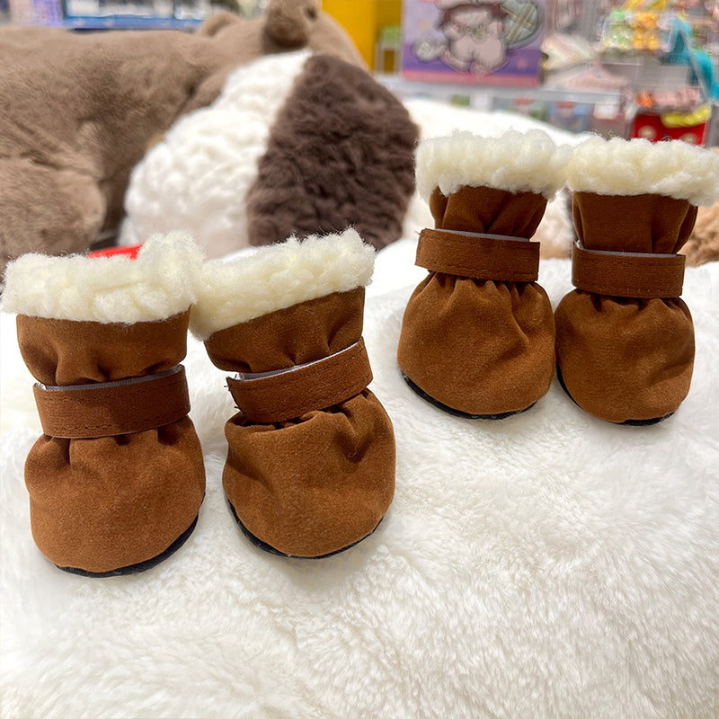 Thickened And Velvet Warm Non-Slip Dog Shoes