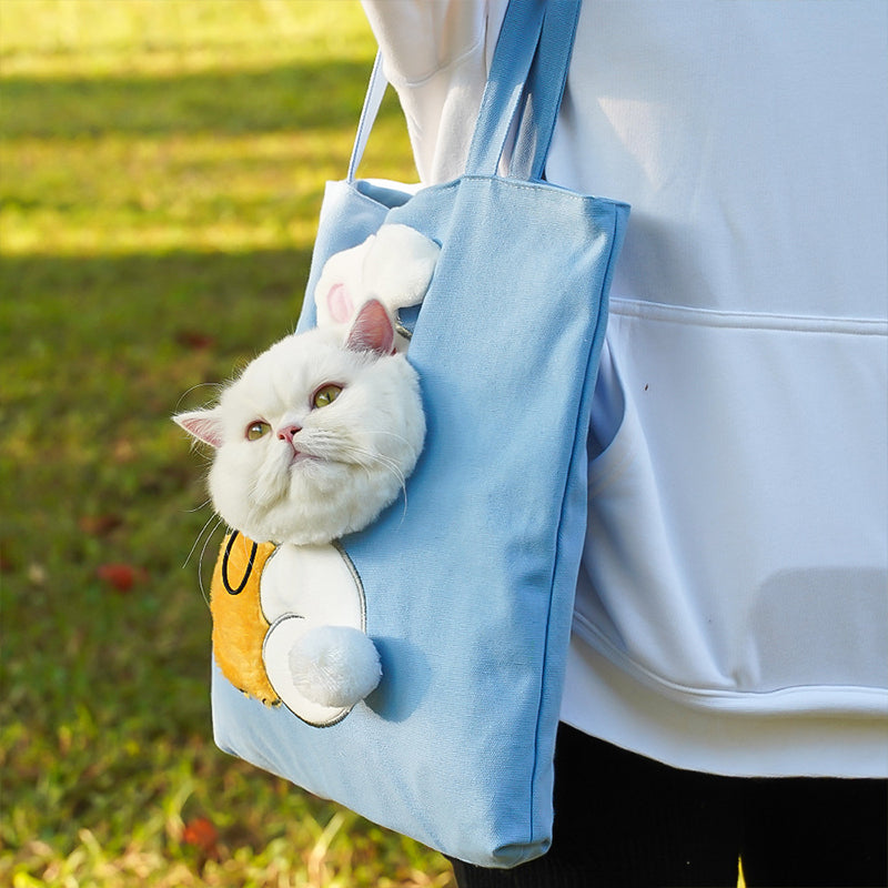 Little White Rabbit Shaped Pet Shoulder Bag With Exposed Head