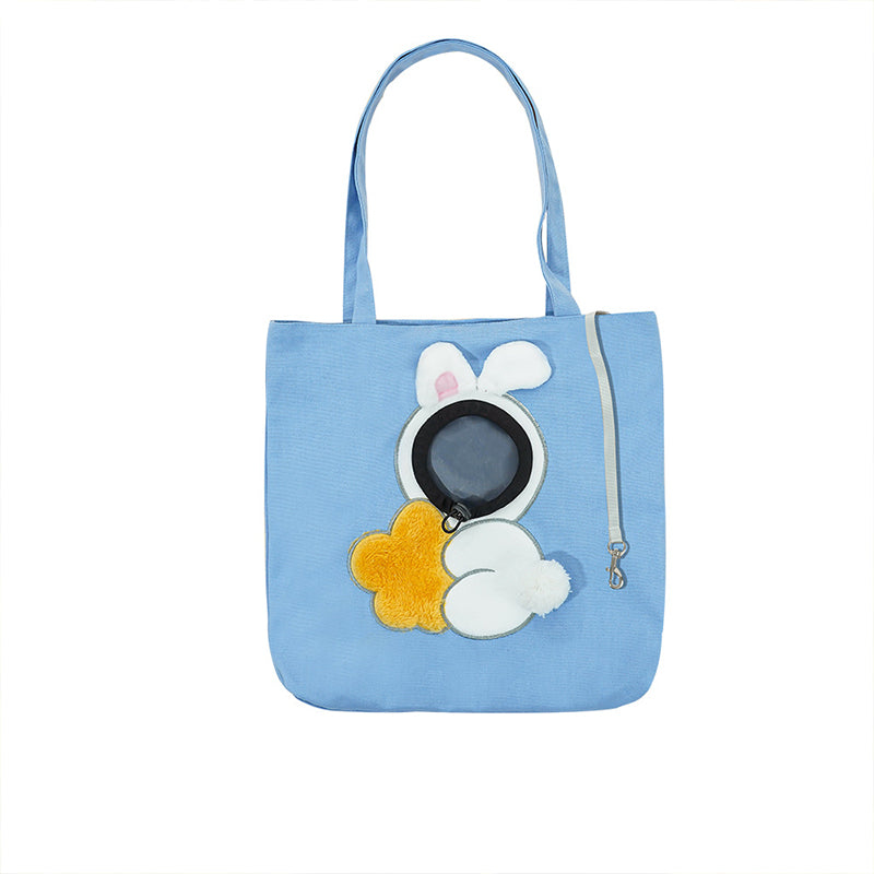 Little White Rabbit Shaped Pet Shoulder Bag With Exposed Head