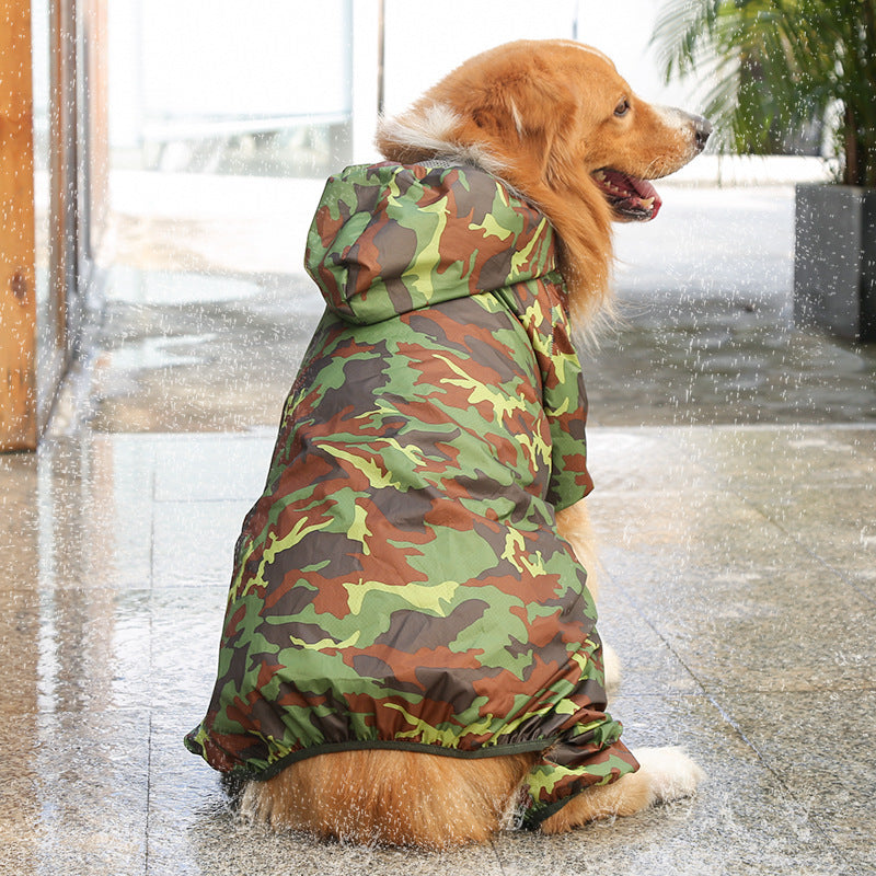 Camouflage Four-Legged One-Piece Pet Raincoat