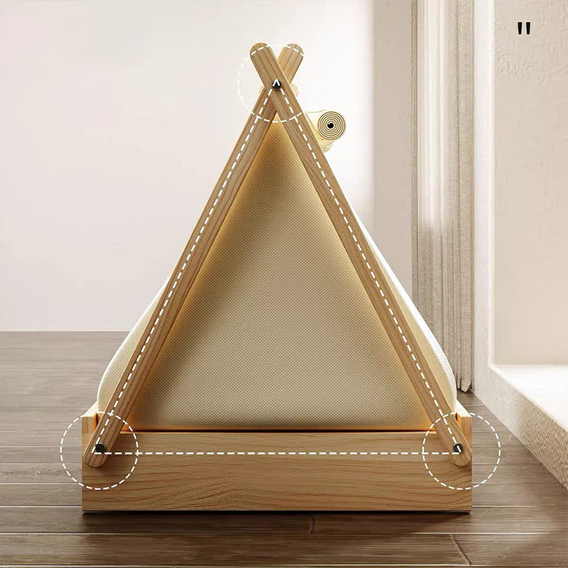 Solid Wood Enclosed Pet Tent Puppy House