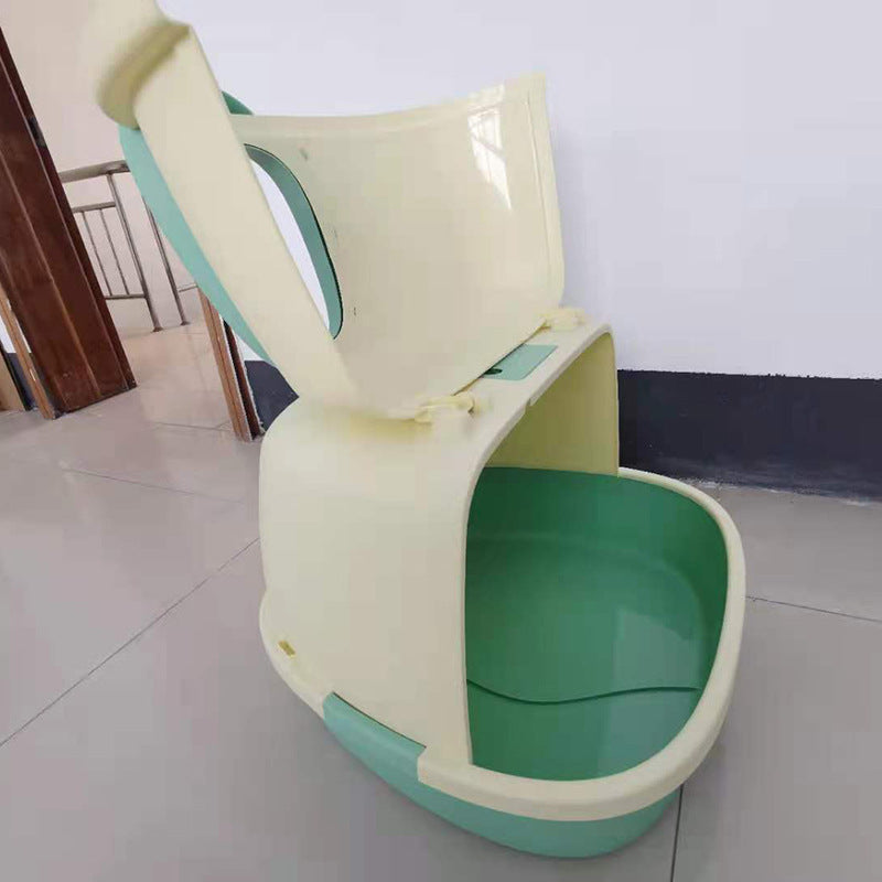 Fully Enclosed Splash-Proof Front-Flip Cat Toilet