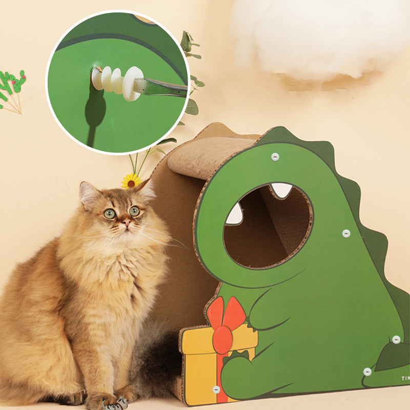 Dinosaur Cat Scratching Board Corrugated Cat Bed