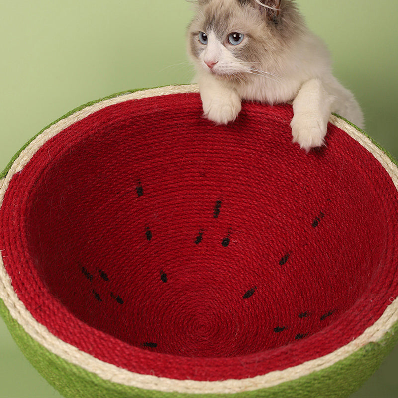 Watermelon Sisal Cat Bed Cat Scratching Board Integrated Toy