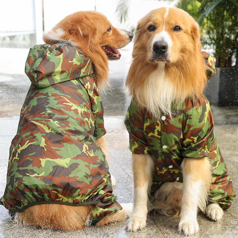 Camouflage Four-Legged One-Piece Pet Raincoat