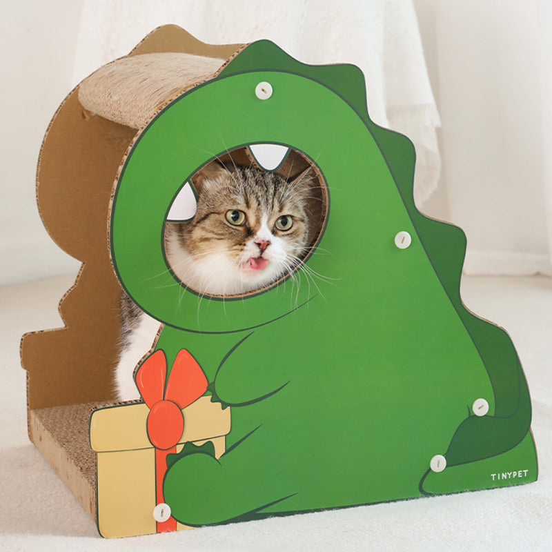 Dinosaur Cat Scratching Board Corrugated Cat Bed