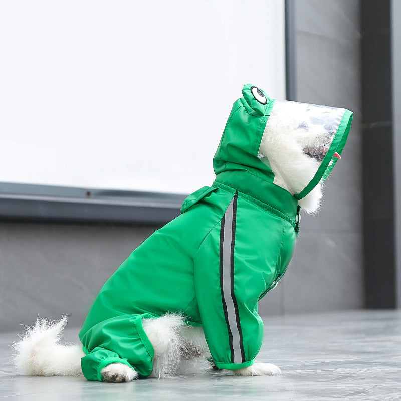 Green Frog Four-Legged Pet Raincoat