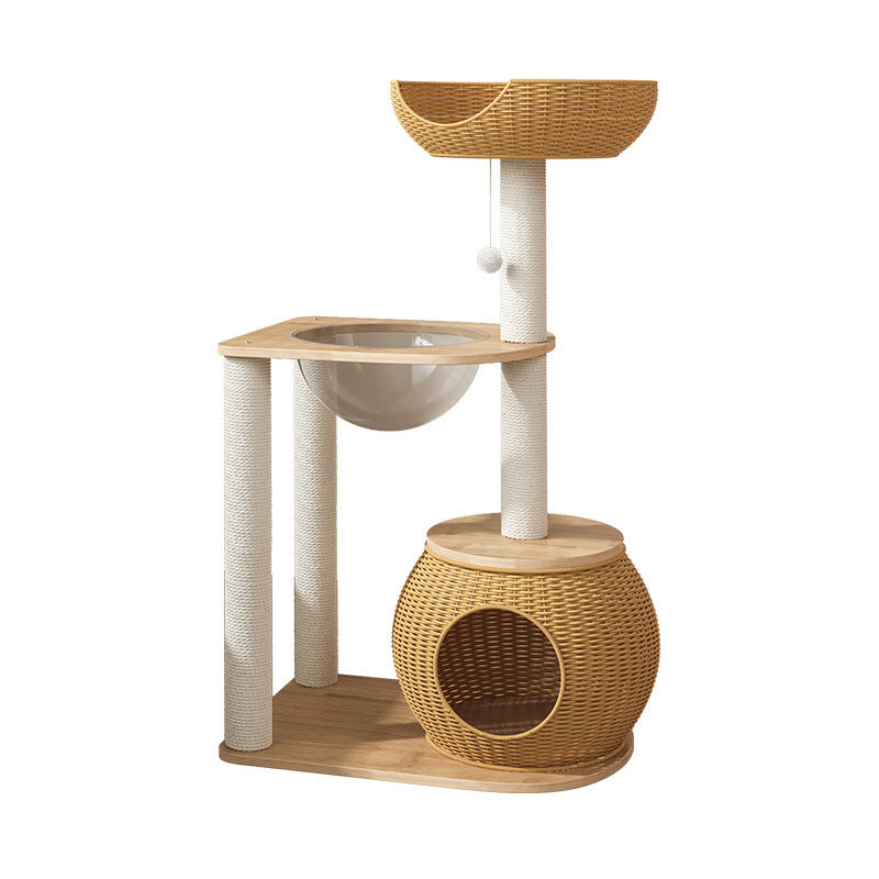 Solid Wood Cat Climbing Frame Cat Bed