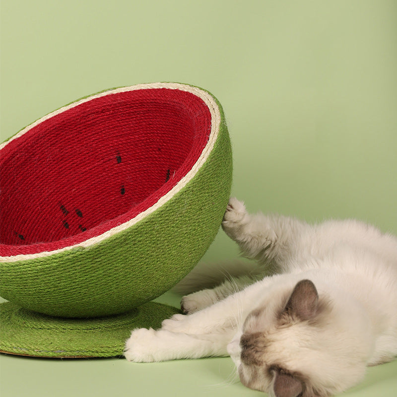 Watermelon Sisal Cat Bed Cat Scratching Board Integrated Toy