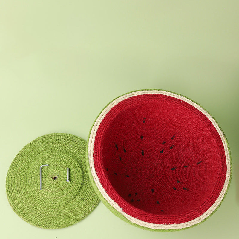 Watermelon Sisal Cat Bed Cat Scratching Board Integrated Toy