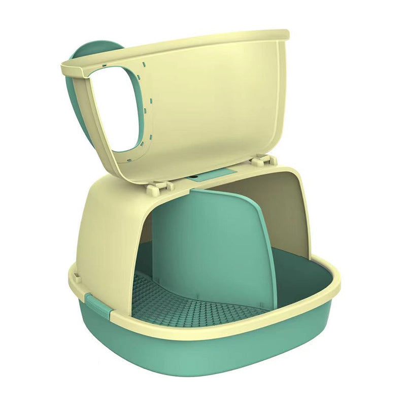 Fully Enclosed Splash-Proof Front-Flip Cat Toilet