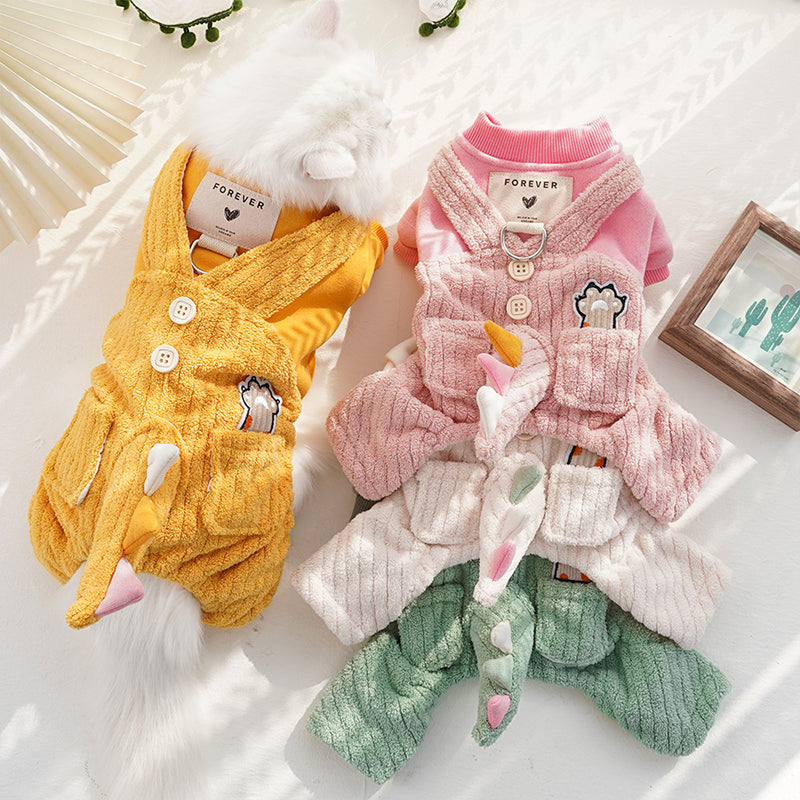 3D Dinosaur Autumn and Winter Pet Cotton Clothes