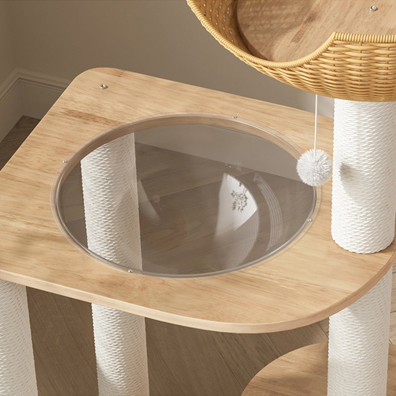 Solid Wood Cat Climbing Frame Cat Bed