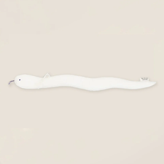 Cream Snake-Shaped Soft Cat Toy