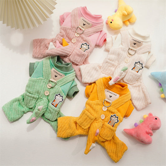 3D Dinosaur Autumn and Winter Pet Cotton Clothes