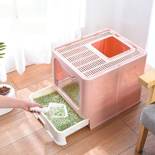 Owl Top Entry Folding Cat Litter Box