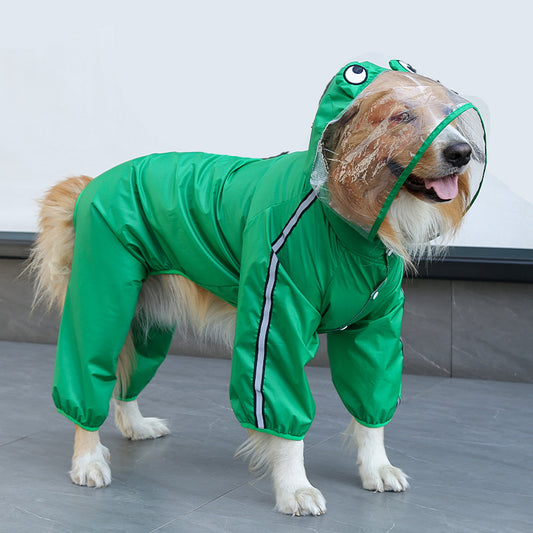 Green Frog Four-Legged Pet Raincoat